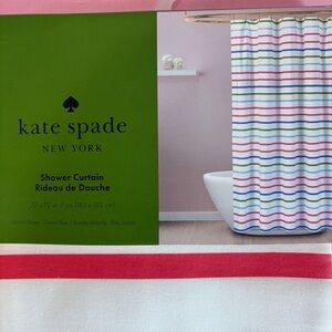 Kate Spade Shower Curtain Vibrant Stripe Ocean Blue Fabric 72” x 72” NWT